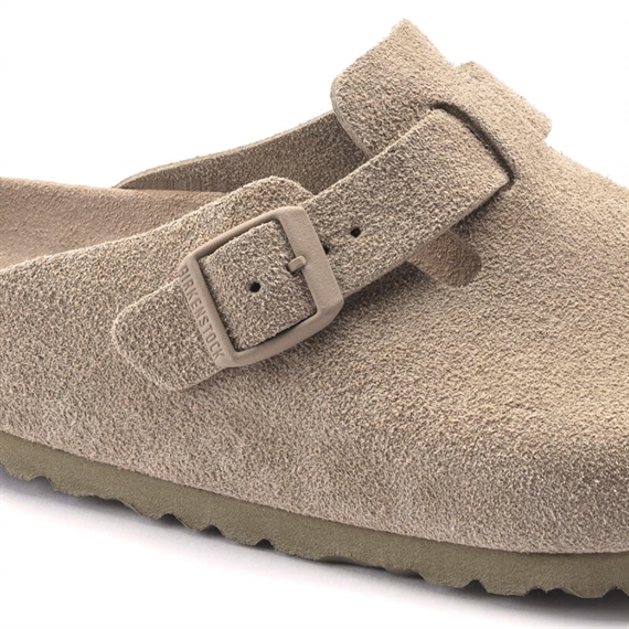 Birkenstock Boston Suede Leather Clogs, Faded Khaki